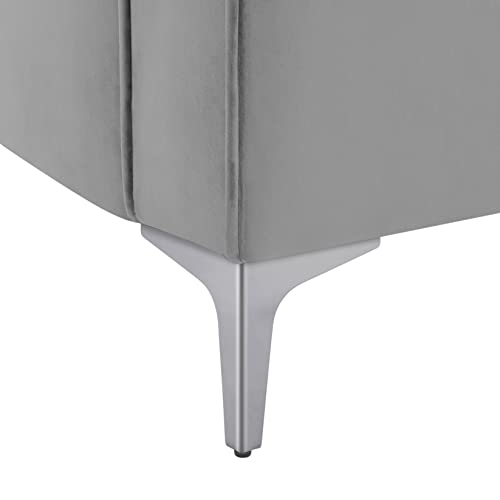 Lch Curved Symmetrical Sectional Sofa Large Living Room, Velvet Couch With Metal Legs, 4 Square And 2 Round Pillows, Grey #TOP5