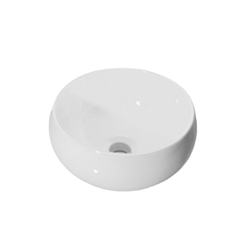 Lavabo de encimera diseño minimalista redondo con acabado cerámico pulido