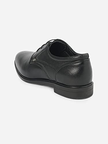 Image of ID Black Lace-Up Leather Formal Shoes for Men