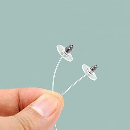 50 Stück weiche transparente Sicherheits-Ohrring-Verschlüsse aus Kunststoff, Ersatz für Hakenohrringe, Ohrstecker, Creolen, DIY