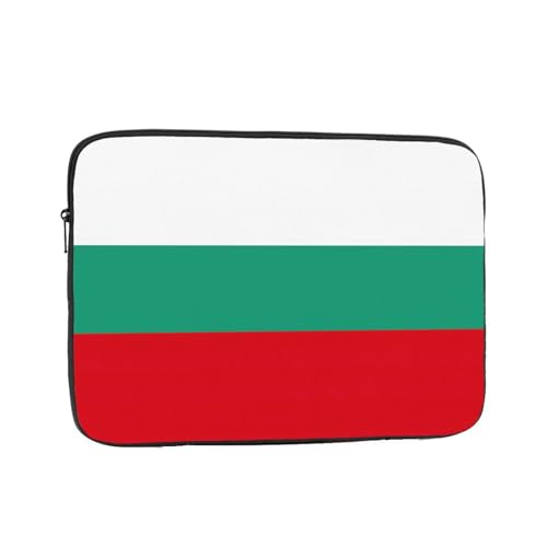 Funda de transporte para laptop y tableta, para cafeterías, entornos de trabajo remoto con bandera búlgara