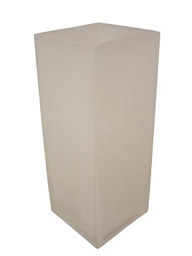 0 www.working-house.com (Floristería / Floreros) Jarron FLORERO Cristal Cuadrado Mate Frost TRANSLUCIDO Grande