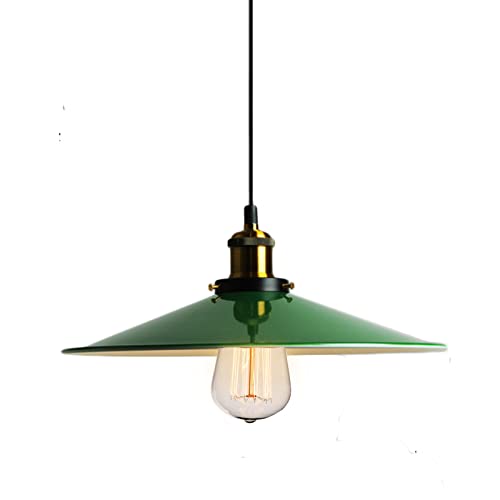 Lámpara colgante verde de 36 cm estilo industrial retro para isla de cocina