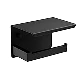 【Con soporte para móvil】Huckle portarrollos de papel higiénico sin perforación con soporte para móvil. Puedes poner tu teléfono móvil, cigarrillos, perfume, banco de energía, plantas en la parte superior del soporte, elevar el placer sencillo en la vida cotidiana.