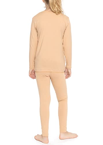 Image of STRETCH IS COMFORT Girls 2 Piece Hoodie Short Sleeve Long Sleeve Crew Neck Top and Leggings Set Kids Thermals Underwear Set