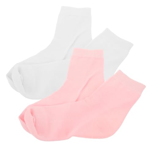 Mikinona 2 Pairs Anti-Split Socks Gel Socks for Adult Gel Socks for Dry Cracked Moisturizing Socks Women Feet Care Foot Care Socks for Women Gel Socks for Cracked Heel Repair White Cotton