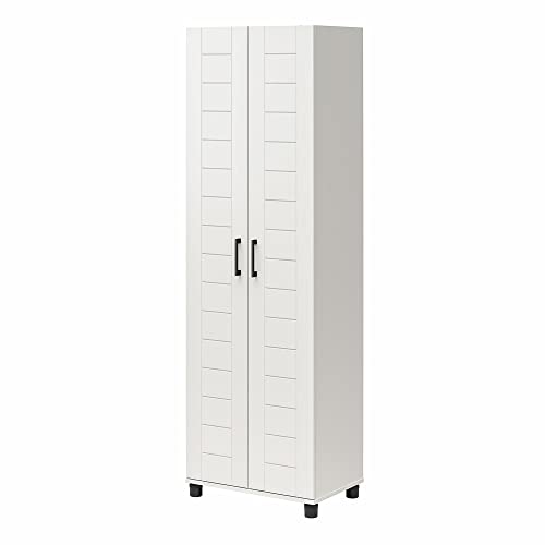 Ameriwood Home Loxley 2-Door Engineered Wood Shiplap Cabinet in White