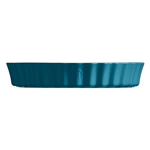 Emile Henry 12.6" X 2.2", Mediterranean Blue Deep Flan Dish #TOP1