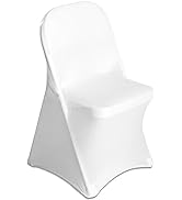 48 Pack White Stretch Fitted Spandex Folding Chair Cover for Wedding Party Dining Banquet Event