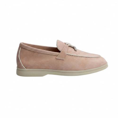 Image of XOBZJH Women's Leather Suede Loafers Flats - Slip-On Penny Loafers with Soft, Comfortable Driving & Dress Shoes for Casual Office Work All Day