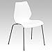 Flash Furniture HERCULES Series 770 lb. Capacity White Stack Chair with Lumbar Support and Silver Frame