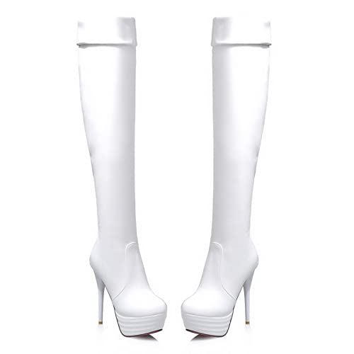 Bottes au dessus du genou à fond épais et talons aiguilles pour dames