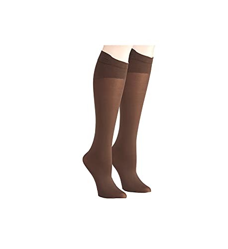 Hanes Silk Reflections Women's Hanes Perfect Socks Opaque Trouser, Coffee, 1