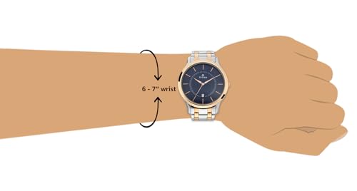 Titan Gents Karishma Analog Blue Dial with Dual color Metal Strap Watch for men NM1825KM01/NN1825KM01/NP1825KM01
