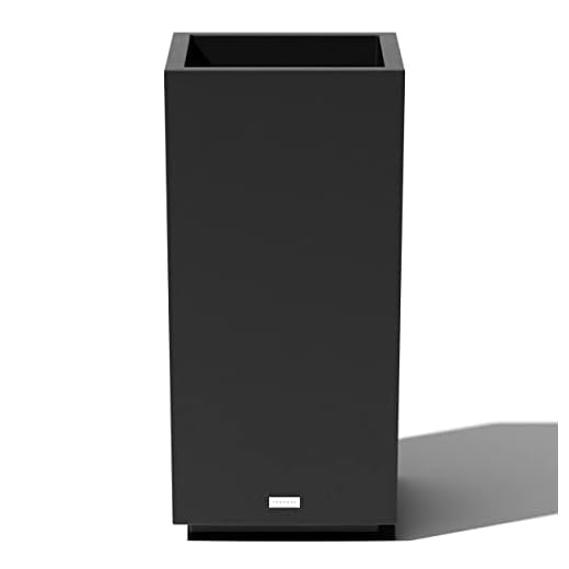 Veradek Block Series Pedestal Planter - Tall Planter for Indoor or Outdoor Front Porch | All-Weather Use with Removable Insert Bucket | Modern Décor for Flowers, Tall Trees, Faux Plants