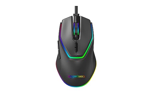 Image of amazon basics RGB Gaming Wired Mouse with 7 programmable Buttons I 13+1 Modes RGB Light I 1.5 Braided Cable I 7200 DPI