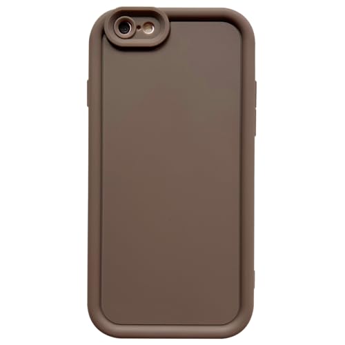 Image of Puxicu Slim Case for iPhone 6s Plus, Enhanced Camera Protection, Shockproof Skin-Friendly Touch Soft Case Cover for iPhone 6 Plus Phone 5.5 inch, Coffee