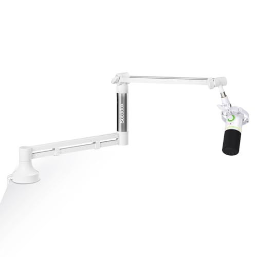 socodox Low Profile Mic Arm for Blue Yeti, Upgraded 7cm Clamp & Cable Management, Heavy Duty Desk Mic Boom Stand for Podcasting, Streaming, Gaming