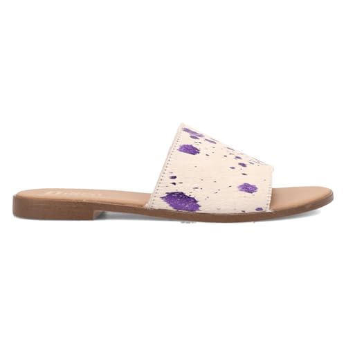 Dingo Womens Moo Moo Metallic Slide Casual Sandals Casual - Purple