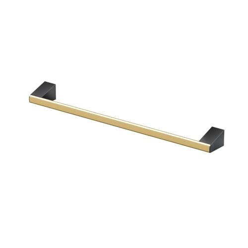 Image of Gatco 5671 A-Line Towel Bar, 18 Inch, Brushed Brass Matte Black Combo