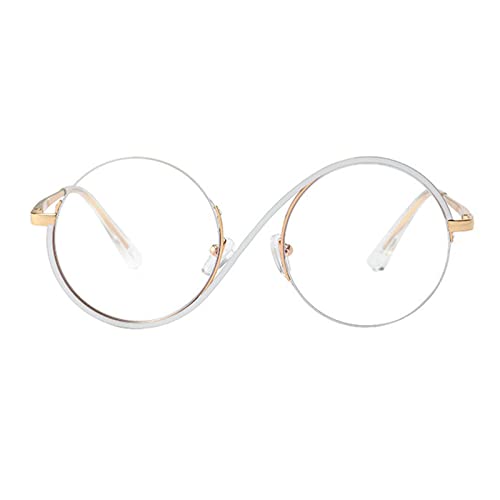 Image of willochra unique Round Blue Light Blocking Glasses for women Elphaba Glasses Metal Frame Computer Anti Eyestrain Eyeglasses