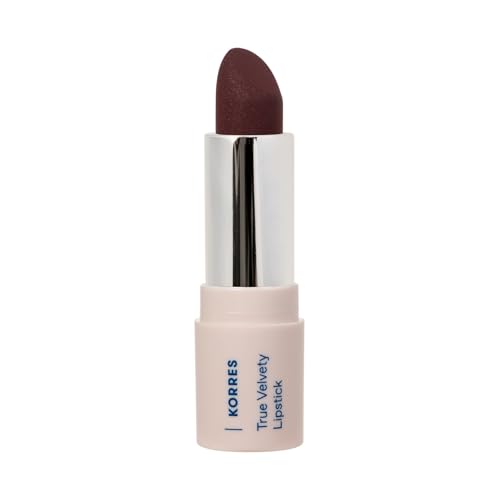 KORRES True Velvety Lipstick Wine Red 59, pintalabios rojo vino con color intenso y textura cremosa, alta cobertura y acabado semimate, vegano, 3 g