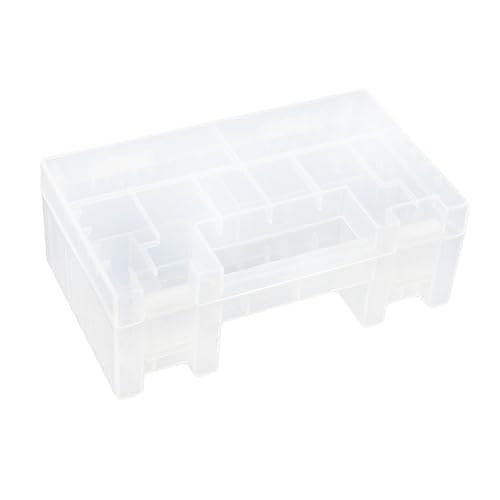 OSALADI Mini Portable Clear Battery Case Organizer for Aa AAA and Batteries Lightweight Leakproof Storage Box with Carrying Handle Durable Design