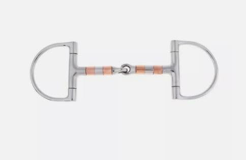D Ring Snaffle Bit Horse Riding with Copper Roller Stainless Steel Equestrian Tack (6 inch)