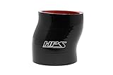 HPS HTSOC-300-BLK Silicone High Temperature 4-ply Reinforced Offset Coupler Hose, 75 PSI Maximum Pressure, 3