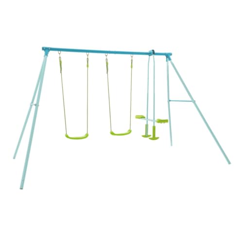 Image of TP Toys Triple Metal Kids Swing Set with Glide Ride Seat