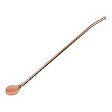 Strohlöffel aus 304 Edelstahl mit integriertem Doppelzweck Fruchtmilchteegetränk Löffel mit langem Metallrührlöffel Rohrkamera Kaufen (Rose Gold, One Size)