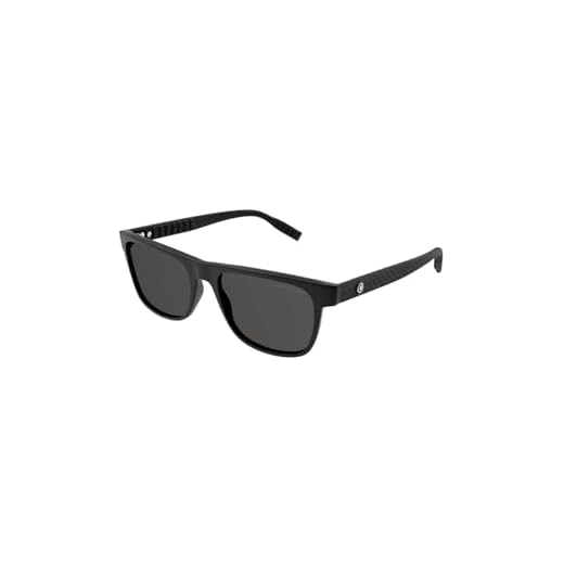 Montblanc MB0209S-001 56 Sunglass Man Injection Gafas de Sol, Sport, Negro (Negro), Talla única