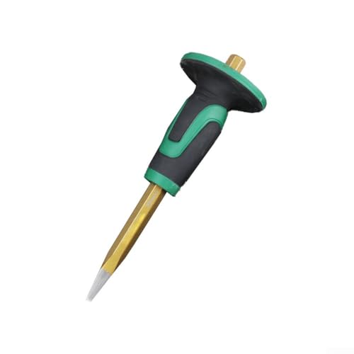 Cincel de cabeza puntiaguda de 250 mm, cincel de mampostería para demolición y tallado, aleación de acero con mango de goma y protector de mano