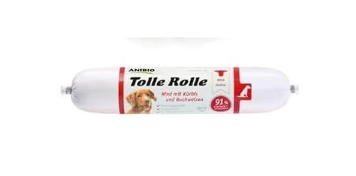 Anibio 8 x Tolle Rolle Rind 200g | Single Protein | hochwertiges Nassfutter für Hunde | mit Kürbis und Buchweizen | Getreidefrei | ohne künstliche Zusätze | Glutenfrei | Made in Germany