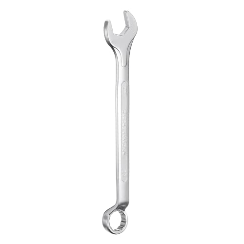 sourcing map Combination Wrench Offset 20mm 75-Degree 12-Point Box End and 15° Angled Open End Metric CR-V Steel Nickel Plated Multi-Function Spanners for Mechanics DIY Enthusiasts