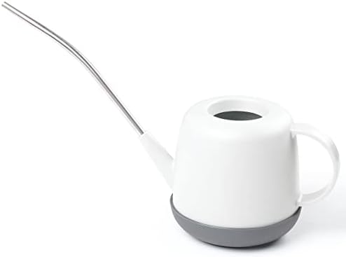 VUGOSSON Small Watering Can Indoor Plants, 41oz 1.2L Plastic Mini Water Can for Indoor/Outdoor Flower, Garden, Succulents, Bonsai, Herb with Long Spout Neck (White)