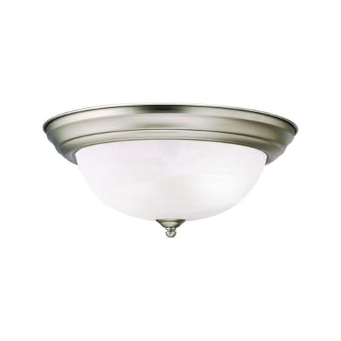 Kichler 13.25" Flush Mount Ceiling Light in Brushed Nickel, 2-Light Fixture with Alabaster Glass, (13.25" W x 5.25" H), 8109NI Cover