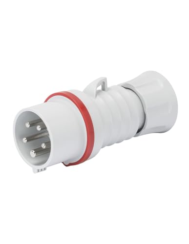 Gewiss GW60008H A bassa tensione, cavi A spina diritta, alta Performance, IP44, IP54, 6 pezzi, riferimento, 3P E polo, 380 V-415 V, 16 A, 50 Hz/60 Hz, colore: rosso