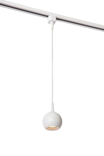 Lámpara colgante de riel monofásico Favori color blanco con cable regulable y foco GU10