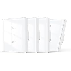 Persianas Inteligentes Alexa 【6,1 Gen】Interruptor de Cortinas WiFi, Maxcio Persiana WiFi Porcentual con Temporizador, Compatible con Alexa Echo/Dot/Google Assistant, Control de Porcentaje, 4 Packs