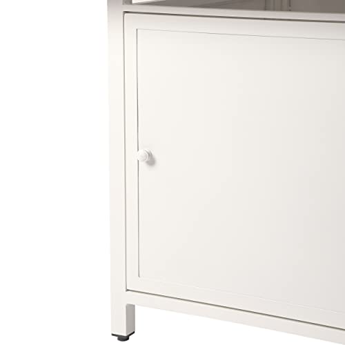 Image of Square 32 in. x 32 in. Aluminum Propane Fire Pit Table with Glass Beads, Two Covers, Lid, 37,000 BTUs in White Finish