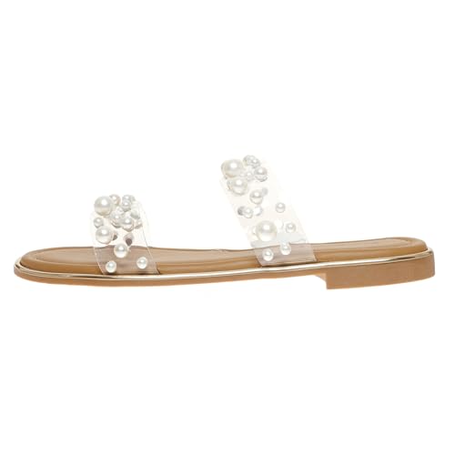 Pierre Dumas Sense-2 Women's Slip-On Slide Sandal Clear Lucite and Pearls for Women2
