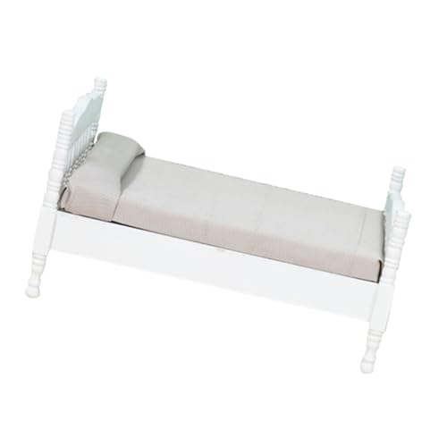 Toddmomy Decorative Doll Bed Miniature Double Bed for Dollhouse Inspires Creativity Lightweight Design for for Imaginative Play