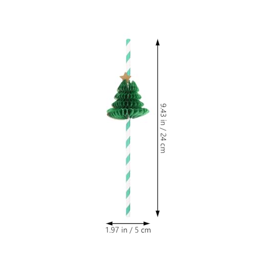 Pitillos de papel decorativos verdes Luxshiny 10 unidades miniatura 2