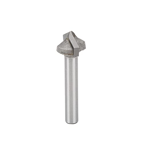 Broca enrutadora de acero de tungsteno en forma de V de 16 mm, brocas enrutadoras CNC para grabado, fresa duradera con mango de 6 mm para ranurar dobladillos de aluminio - paneles (120°)