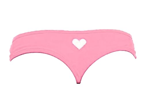 Sorrica Women's Brazilian Solid Heart Cut-Out G-Back Thong Cheeky Bikini Bottom