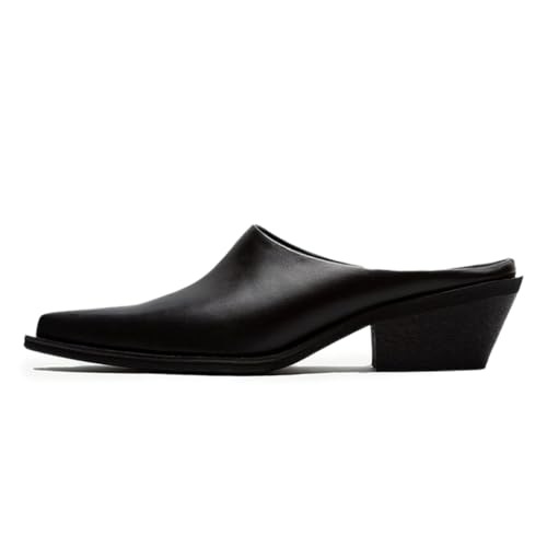 Tang'scuisins Women Pointed Closed Toe Slip on Pumps Comfortable Low Chunky Heels Stylish Daily Dress Work Shoes Size 4-16 US2