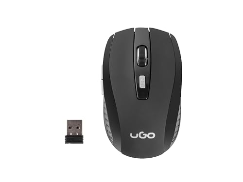 UGO RATÃ“N INALÃMBRICO Office MY-03 Black - ALCANCE 10M - 1800DPI - 6 BOTONES - Micro RECEPTOR USB