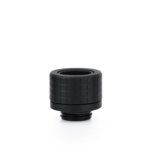 Image of Thermal Grizzly - DeltaMate - HT14 - Hard Tube Fitting - Black - CNC-machined brass - G1 /4 inch thread, OD 14mm - for rigid plastic /metal tubing in water-cooling systems