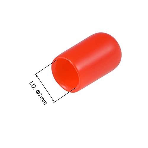 TA-VIGOR 100Pcs Rubber End Caps, 7mm ID Round Flexible Screw End Caps Thread Protectors - Image 3